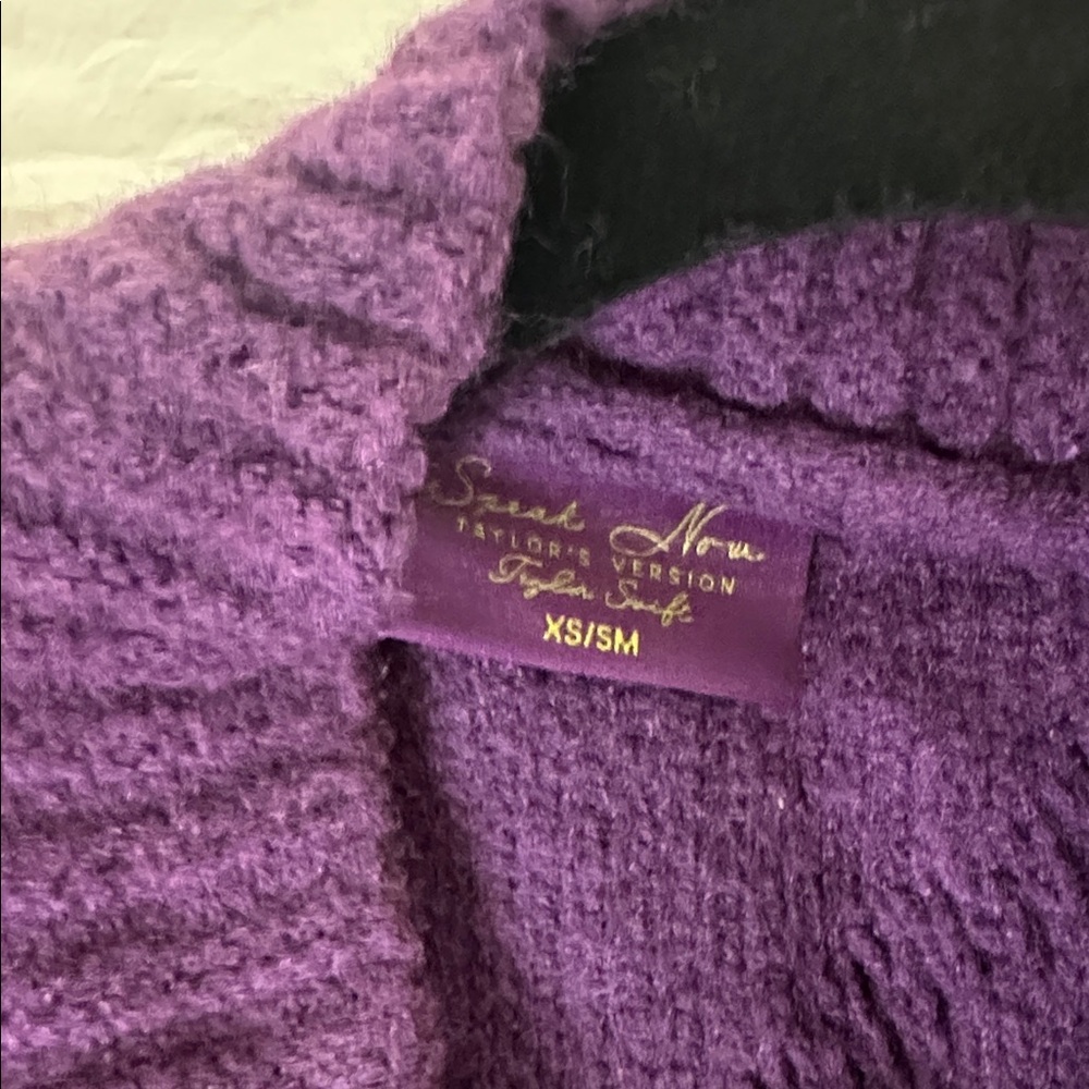 Purple Cable Knit Sweater with Star Accents - Picture 3 of 4